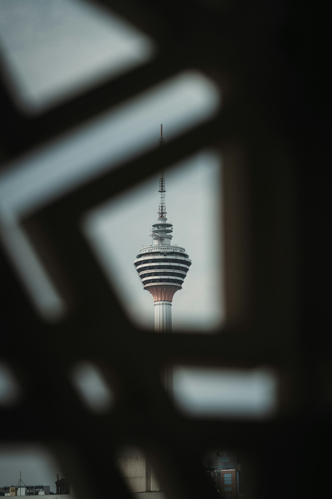 High-resolution distinctive tower framed by dark patterned foreground photo by ZHENYU LUO in Featured | PictureHub